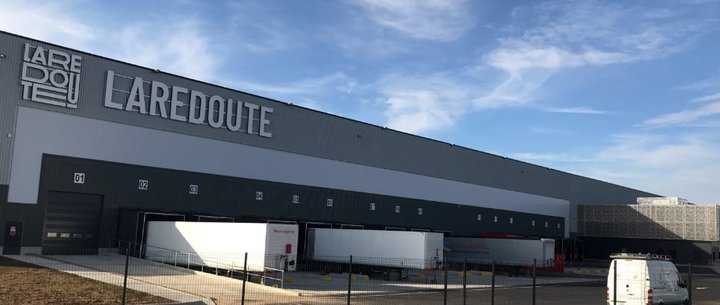 La Redoute logistics warehouse and distribution centre exterior with loading docks.
