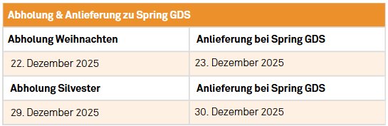 Abholung Spring GDS
