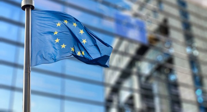 Foto della bandiera europea.