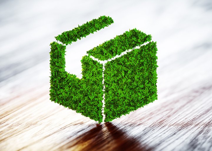 Green parcel flying