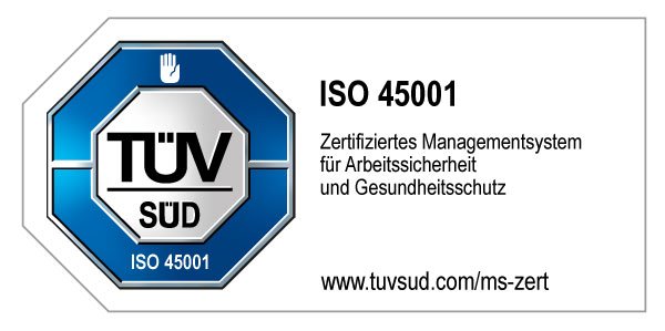 TÜV Süd Zertifiziertes Managementsystem für Arbeitssicherheit und Gesundheitsschutz