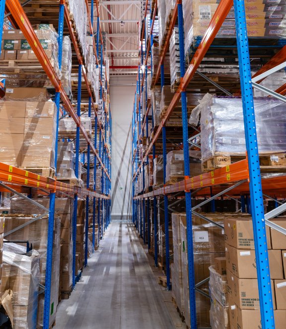 View of parcels at fulfilment centre in Mannheim Germany