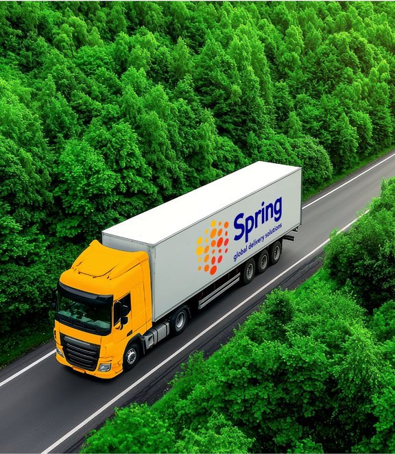 Spring GDS truck driving on road