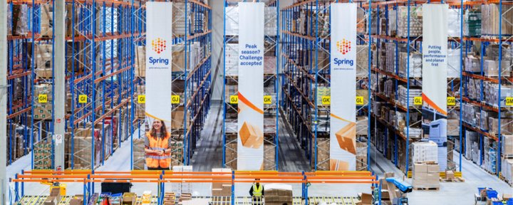 Het fulfilment centrum in Mannheim, in Duitsland