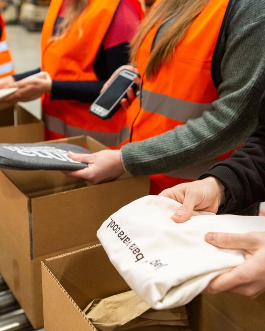 Operations team is packing orders.