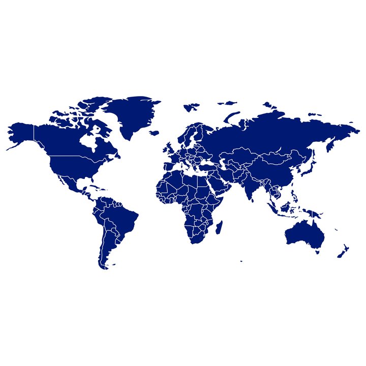world map blue